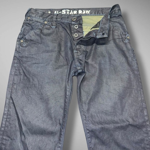 G-Star Raw Jeans Mens 34x32 Dark Blue Loose Straight Fit Denim Pant Flap Pockets - Picture 1 of 10